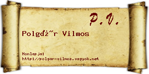 Polgár Vilmos névjegykártya