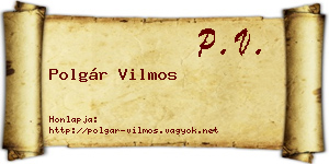 Polgár Vilmos névjegykártya